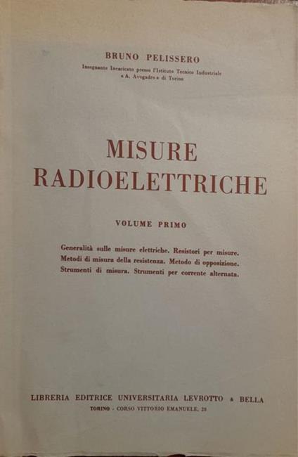 Misure radioelettriche (volume primo) - copertina