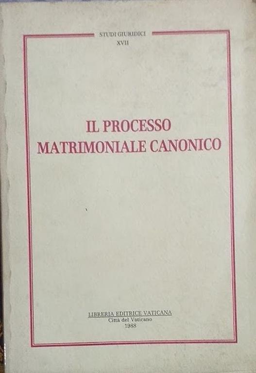 Il processo matrimoniale canonico - copertina