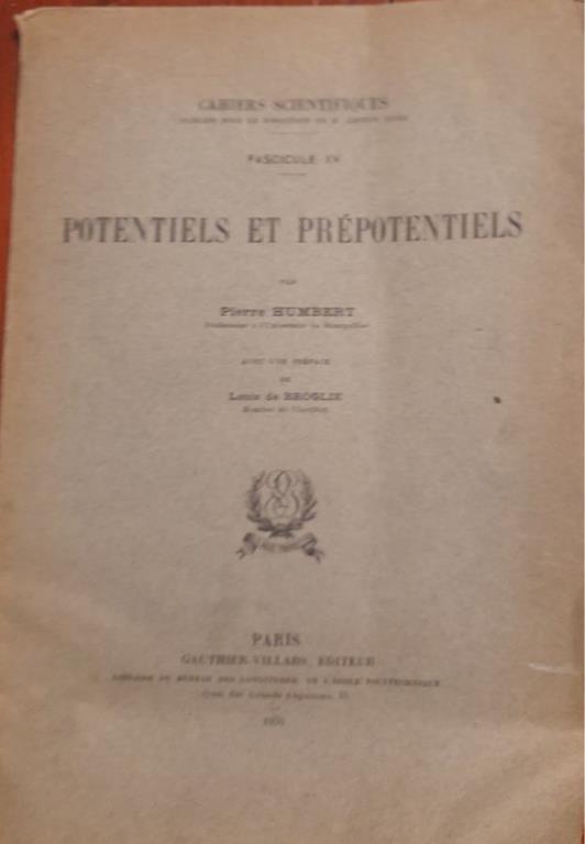 Potentiels et prépotentiels - Pierre Humbert - copertina