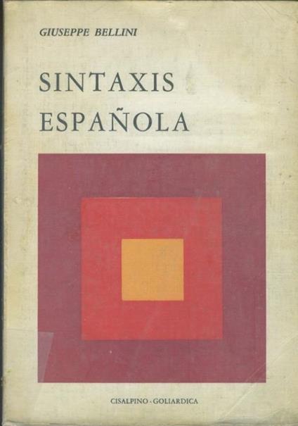 Sintaxis espanola - Giuseppe Bellini - copertina