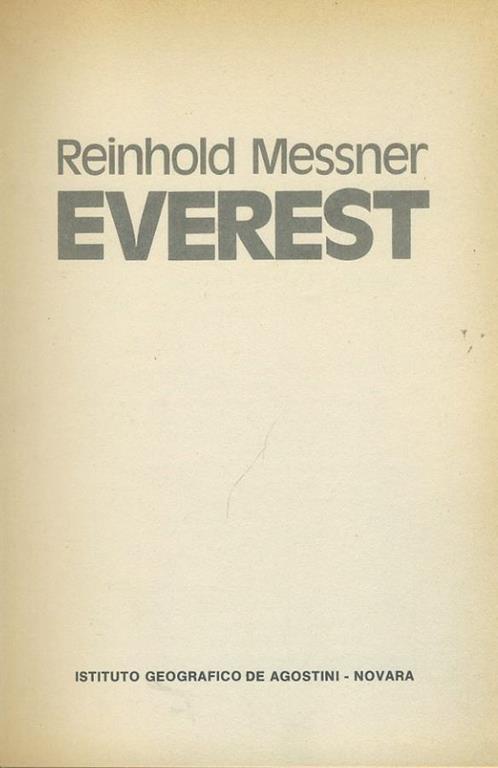 Everest - Reinhold Messner - copertina