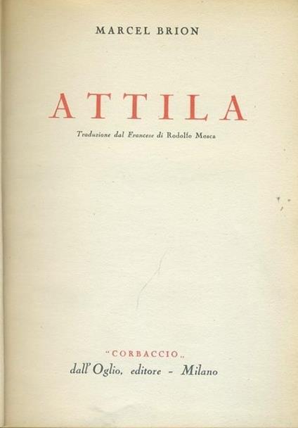 Attila - Marcel Brion - copertina