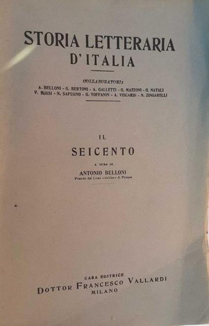 Il seicento - Antonio Belloni - copertina