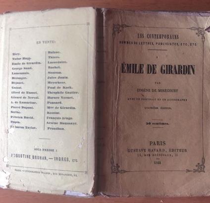Emile de Girardin - copertina