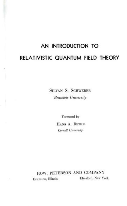 An introduction to relativistic quantun field theory - copertina