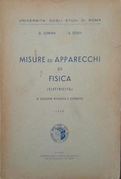 Misure ed apparecchi di fisica (elettricità) - copertina