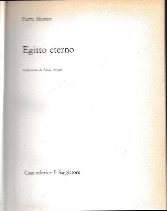 Egitto eterno - Pierre Montet - copertina
