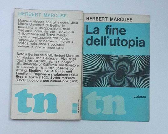La fine dell'utopia - Herbert Marcuse - copertina