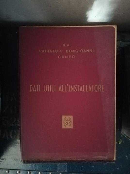 Dati utili all'installatore - copertina