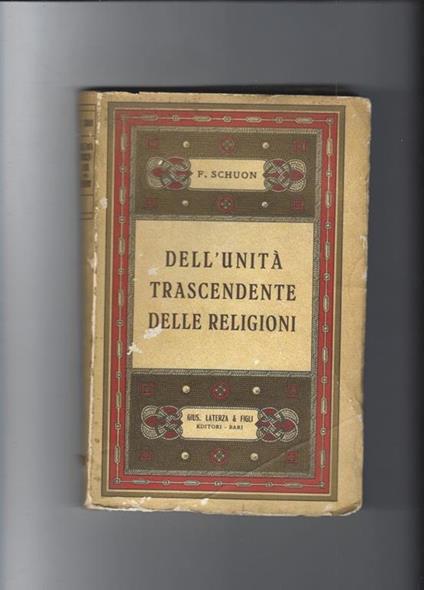 Dall'unità trascendente delle religioni - Frithjof Schuon - copertina