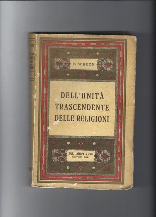 Dall'unità trascendente delle religioni - Frithjof Schuon - copertina