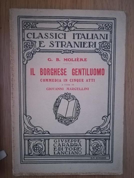 Il borghese gentiluomo - Molière - copertina