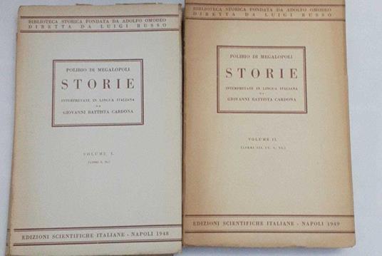 Storie interpretate in lingua italiana da Giovanni Battista Cardona. Volume I II - Polibio - copertina