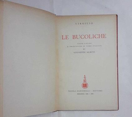 Le bucoliche - Virgilio - copertina