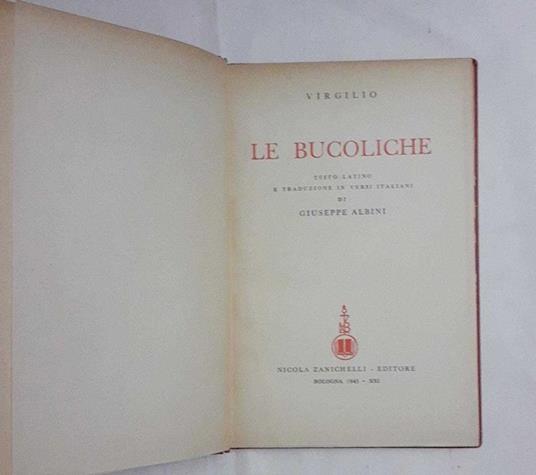 Le bucoliche - Virgilio - copertina