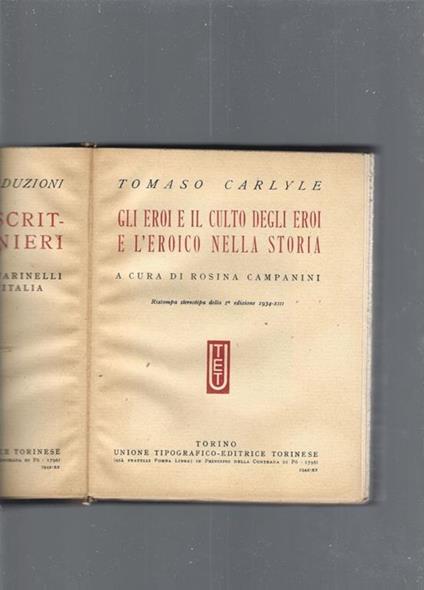 Gli eroi - Thomas Carlyle - copertina