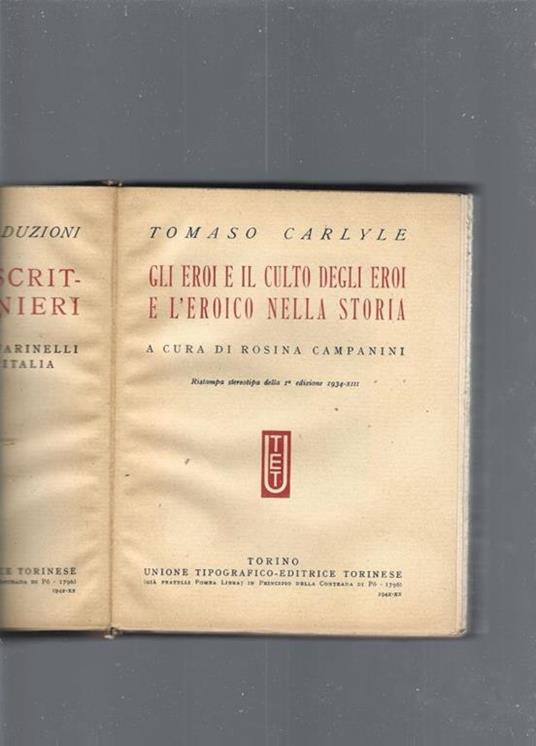 Gli eroi - Thomas Carlyle - copertina