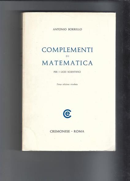 Complementi di matematica - Antonio Borriello - copertina