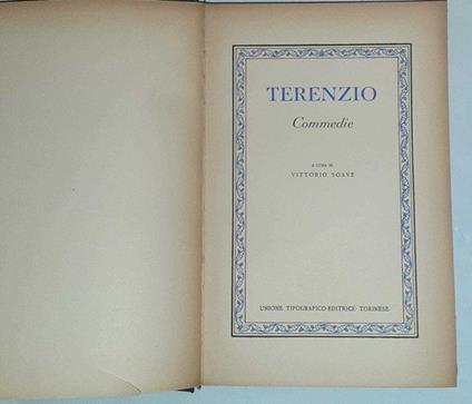 Terenzio. Commedie. Volume nono - copertina