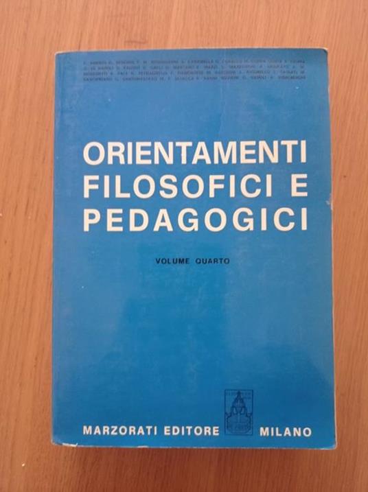 Orientamenti filosofici e pedagogici Vol 4 - copertina