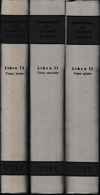 Commentario del Codice Civile (libro 2/ tomi I-II-III. Titoli I-II/III/IV-V) Tre volumi - copertina
