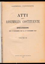 Atti della Assemblea Costituente. Discussioni dal 6 Novembre 1947 al 27 Novembre 1947, vol. IX°