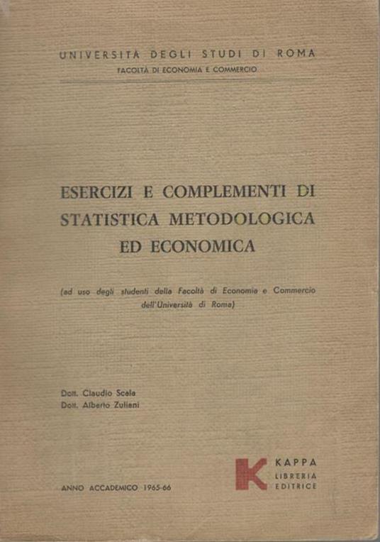 Esercizi e complementi di statistica metodologica ed economica - copertina