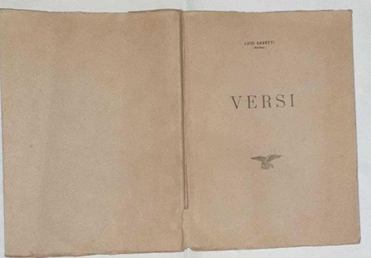 Versi - Luigi Gatti - copertina