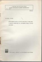 Lineamenti della lotta politica a Milano: i partiti popolari al governo della città (1899-1904)(estratto rivista Amministrare n.3/1977)