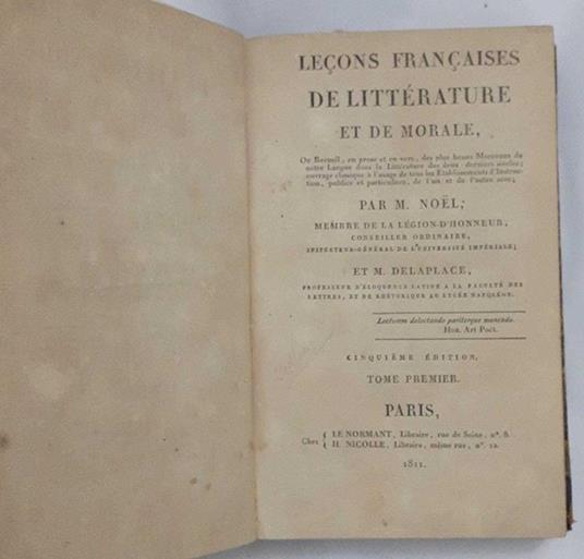 Lecons francaises de litterature et de morale. Tome premier - copertina