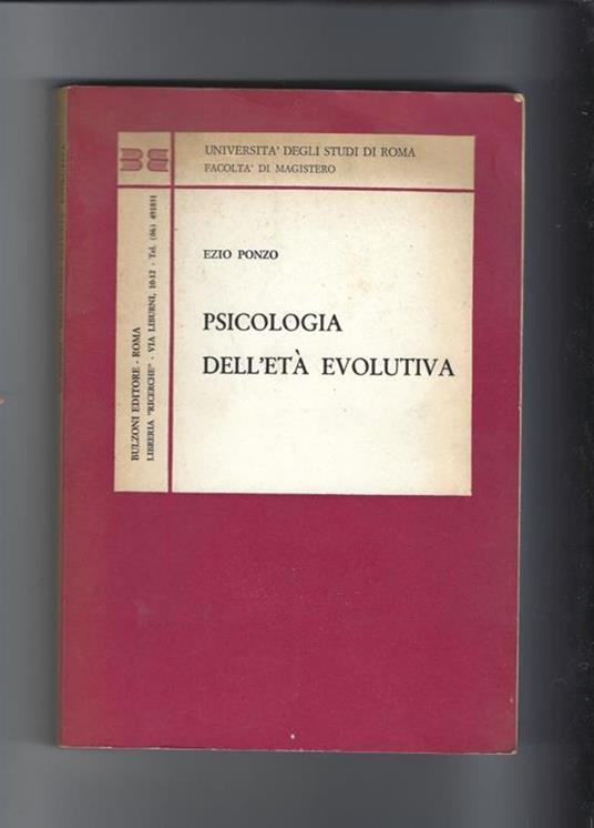 Psicologia dell'età evolutiva - Ezio Ponzo - copertina