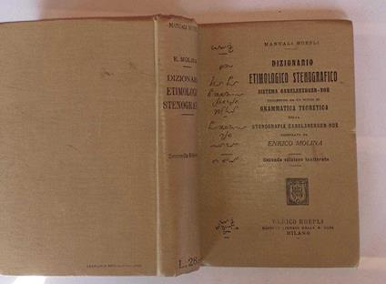 Dizionario etimologico stenografico sistema gabelsberger-noe - Enrico Molinari - copertina