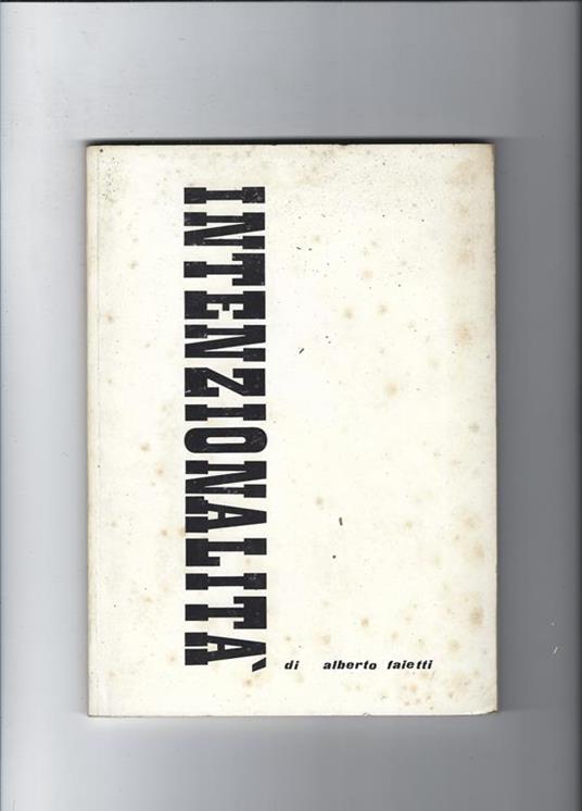 Intenzionalità - Alberto Faietti - copertina