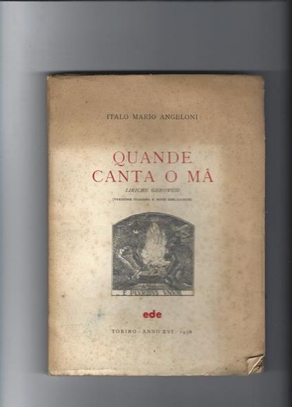 Quande canta o mà - copertina