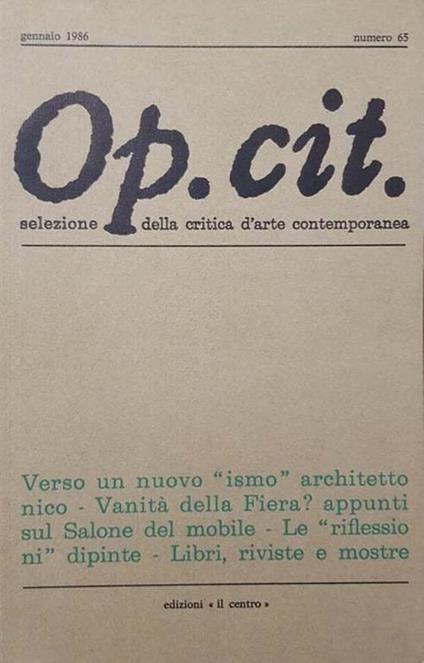 Op. Cit. Numero 65 - copertina