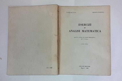 Esercizi di analisi matematica. Parte prima - copertina