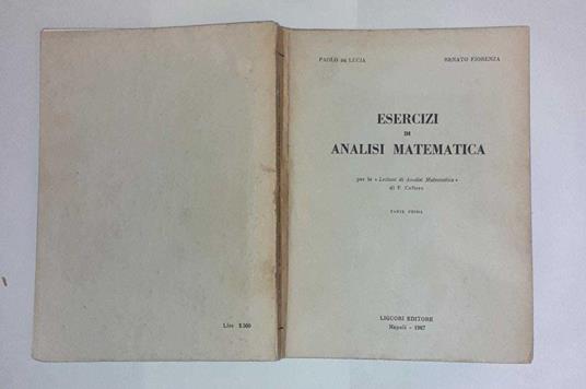 Esercizi di analisi matematica. Parte prima - copertina