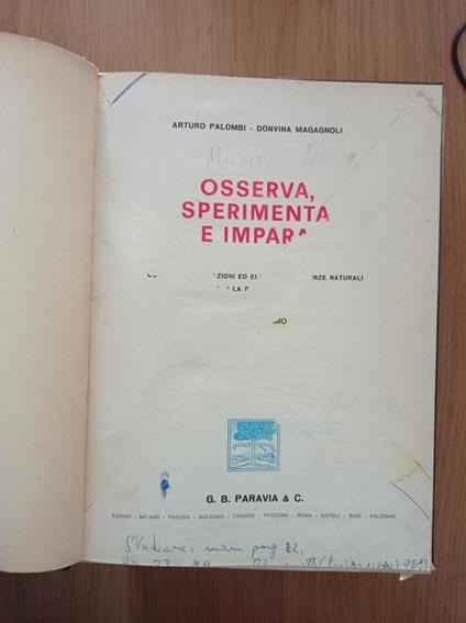 Osserva, sperimenta impara - copertina