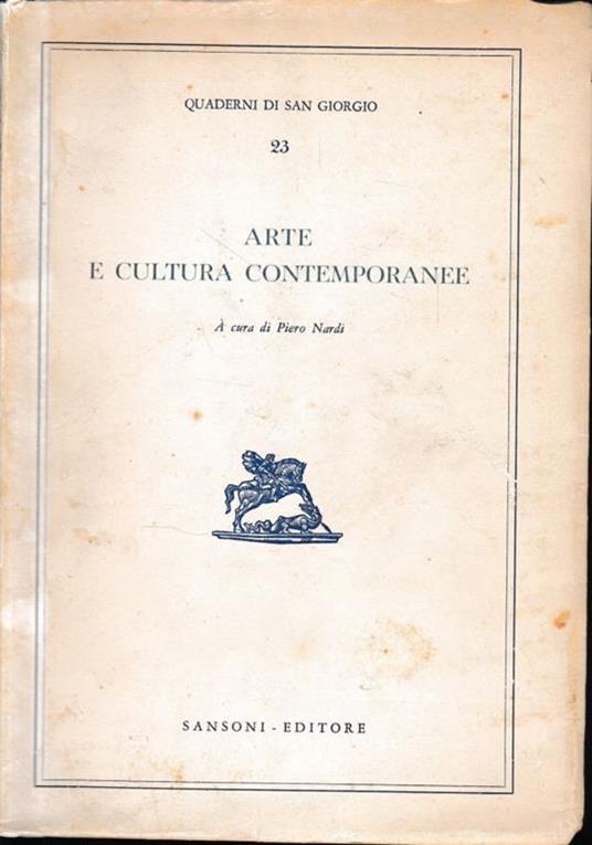 Arte e cultura contemporanee - Piero Nardi - copertina