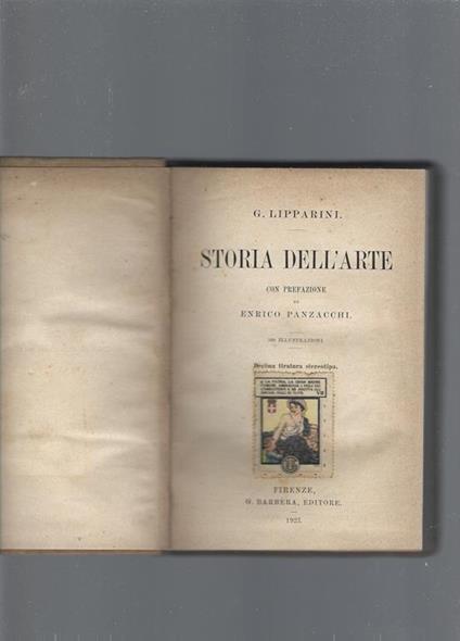 Storia dell'arte - Giuseppe Lipparini - copertina