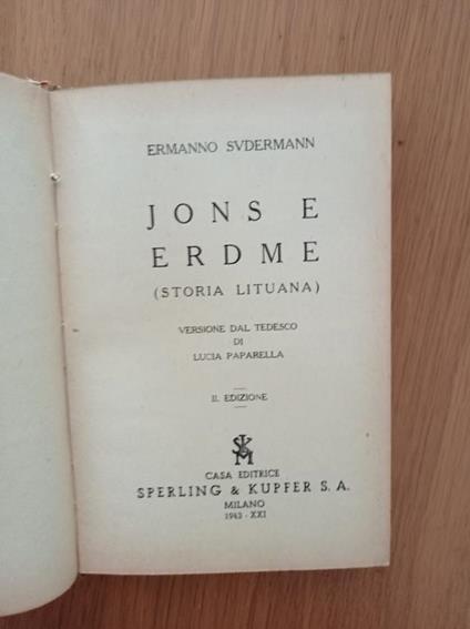 Jons e Erdme - copertina