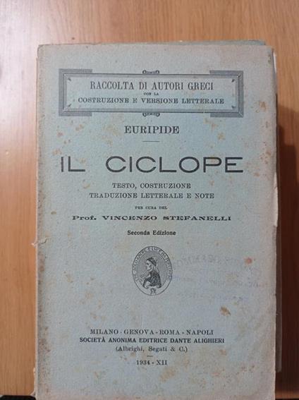 Il Ciclope - Euripide - copertina