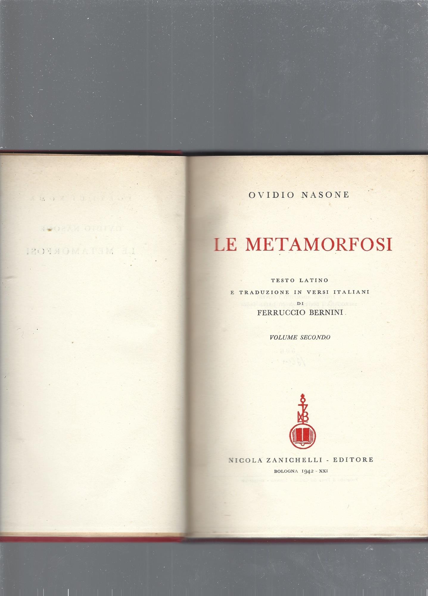 Le metamorfosi, 2 volumi