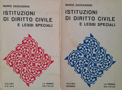 Istituzioni di diritto civile e leggi speciali (due volumi) - Mario Zaccagnini - copertina