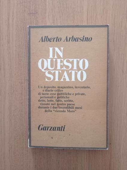 In questo Stato - Alberto Arbasino - copertina