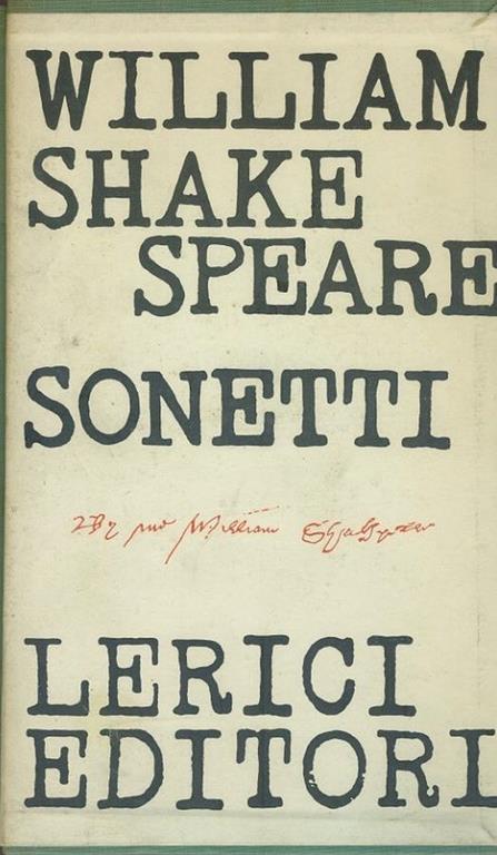 Sonetti - William Shakespeare - copertina