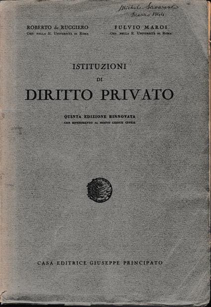 Istituzioni di Diritto Privato - copertina
