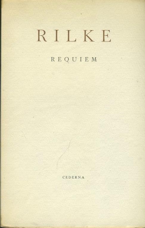 Requiem - Rainer Maria Rilke - copertina
