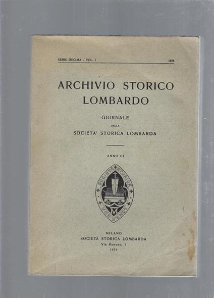 Archivio storico lombardo - copertina