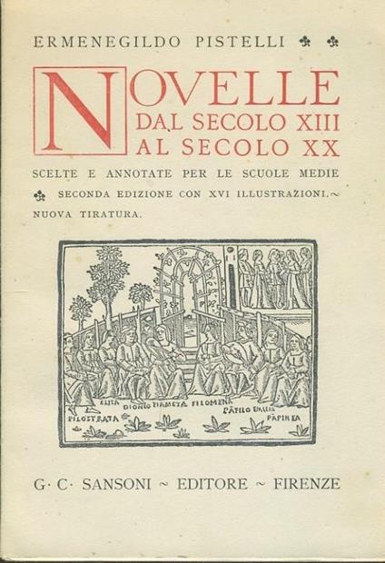 Novelle dal secolo XIII al secolo XX - Ermenegildo Pistelli - copertina